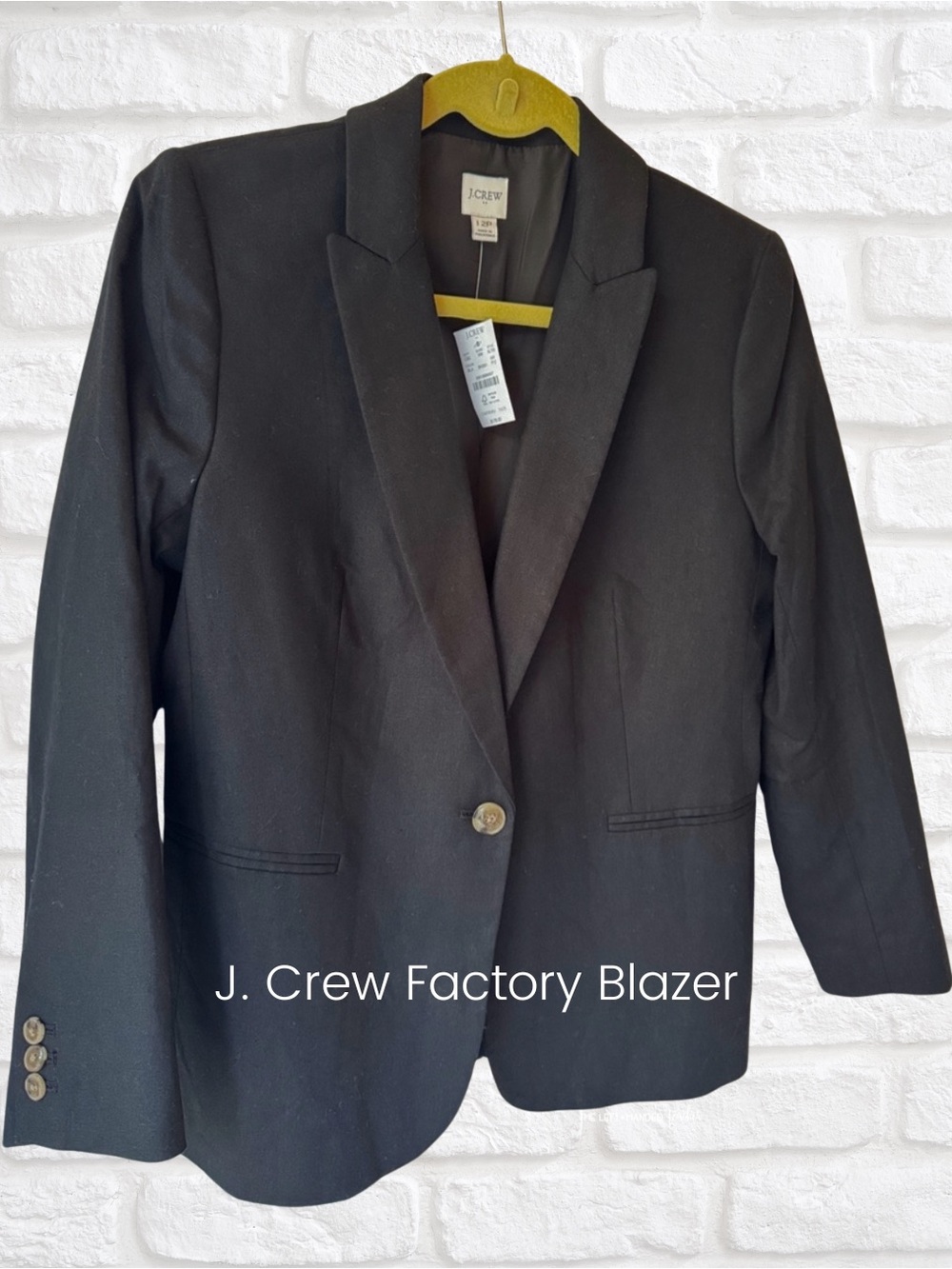 J. Crew Factory black linen blend blazer